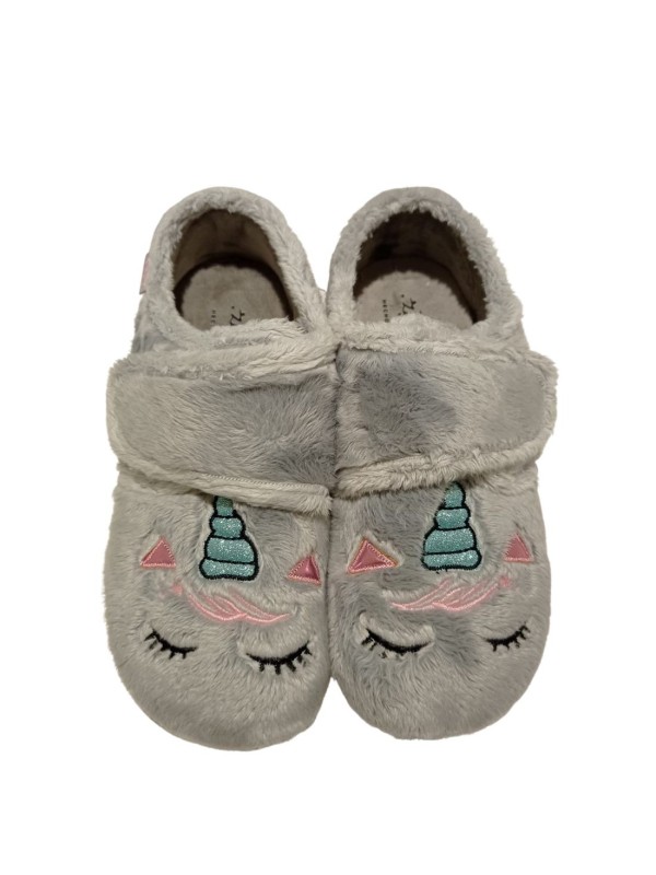 Zapatilla Casa Zapy AC500821 Unicornio Gris