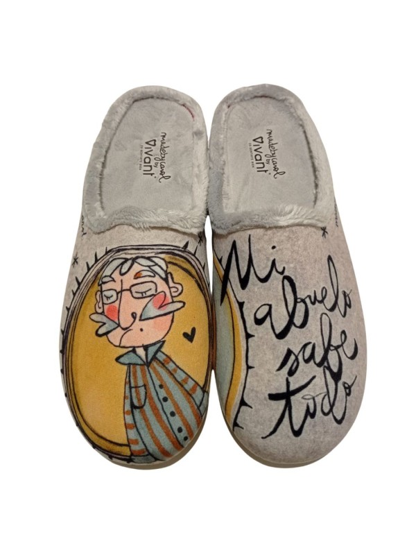 Zapatilla Casa Vivant 222035 Abuelo Gris