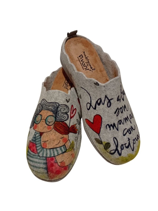 Zapatilla Casa Vivant 222325 Fieltro Abuela Gris