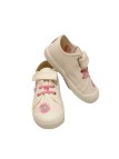 Zapatilla Lona Velcro Zapy AD31801 Flor Blanco Rosa