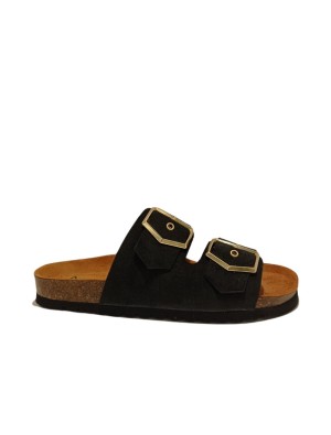 Sandalia Bio Hebillas Autenti 13388 Serraje Negro