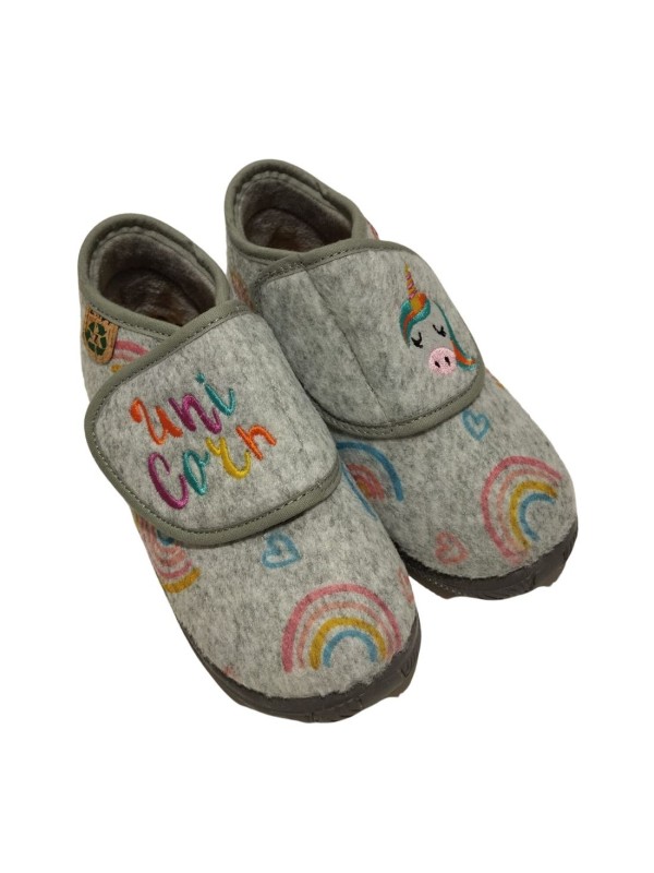 Zapatilla Casa Zapy AF78760 Unicornio Gris