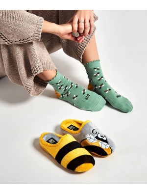Pack Zapatillas de Casa y Calcetines Marpen 450 Abeja Amarillo