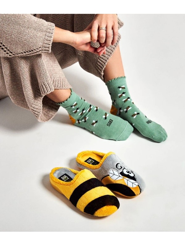 Pack Zapatillas de Casa y Calcetines Marpen 450 Abeja Amarillo