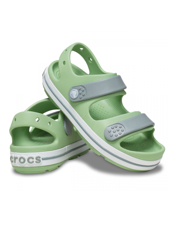 Sandalia Crocs Crocband Sandal T 209424 Fair Green Dusty Grey