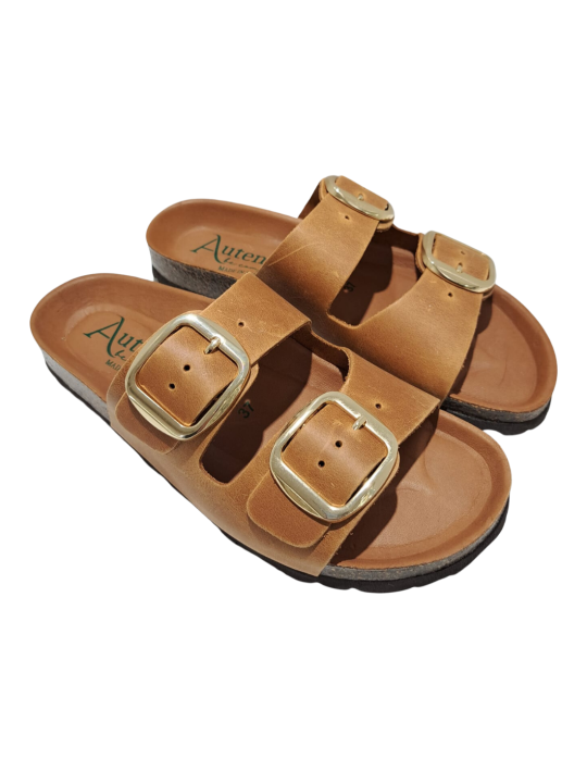 Sandalia Bio Hebillas Autenti 0747 Piel Marron