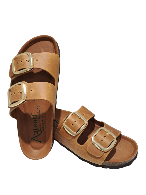 Sandalia Bio Hebillas Autenti 0747 Piel Marron