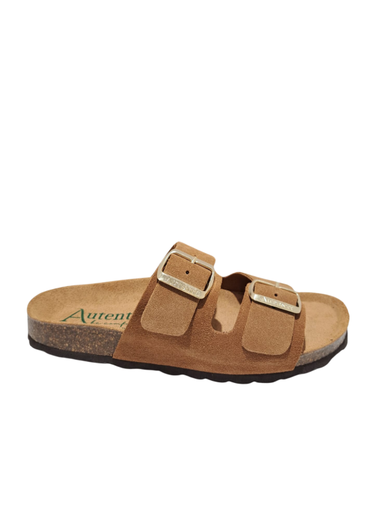 Sandalia Bio Hebillas Autenti 0747 Serraje Marron