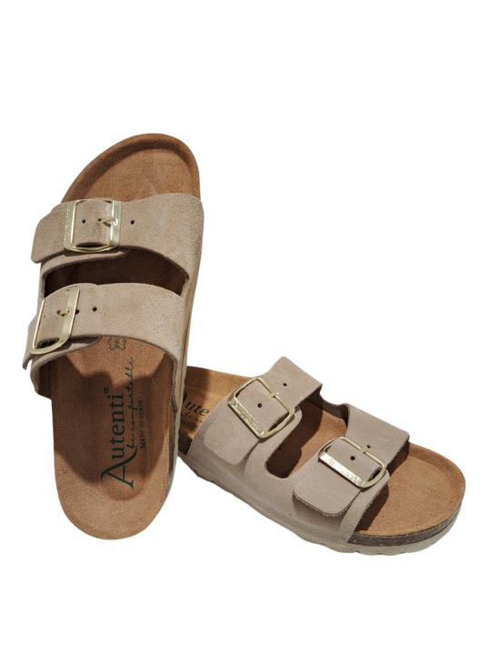 Sandalia Bio Hebillas Autenti 0747 Serraje Topo