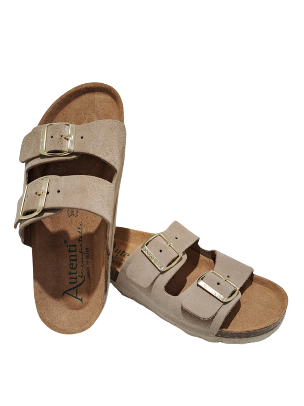 Sandalia Bio Hebillas Autenti 0747 Serraje Topo