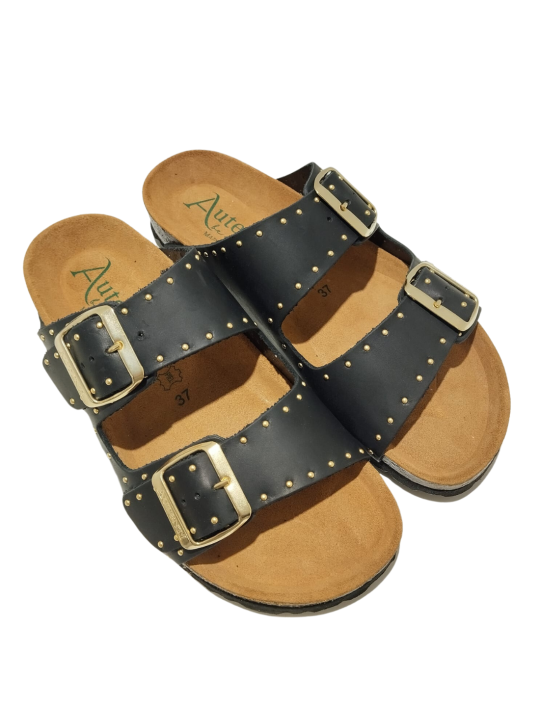 Sandalia Bio Autenti 13843 Tachas Negro