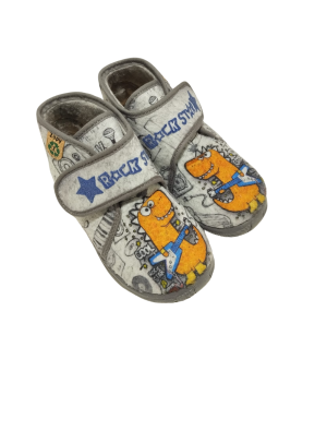 Zapatilla Casa Zapy AH77928 Dinosaurio Gris