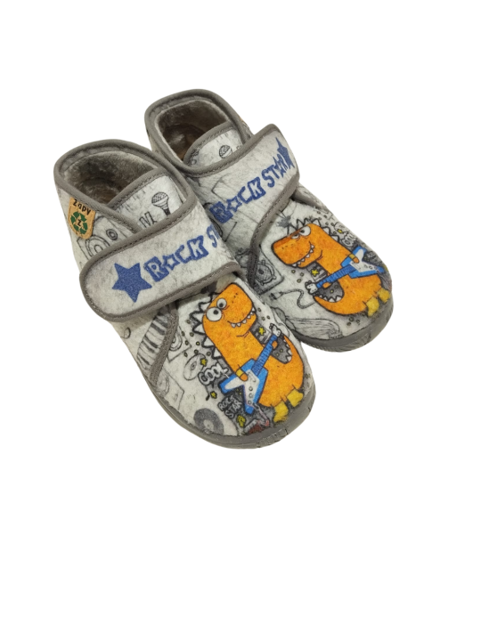 Zapatilla Casa Zapy AH77928 Dinosaurio Gris