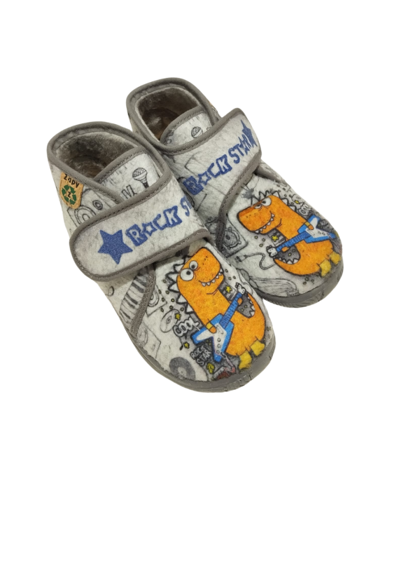 Zapatilla Casa Zapy AH77928 Dinosaurio Gris