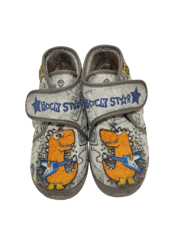 Zapatilla Casa Zapy AH77928 Dinosaurio Gris