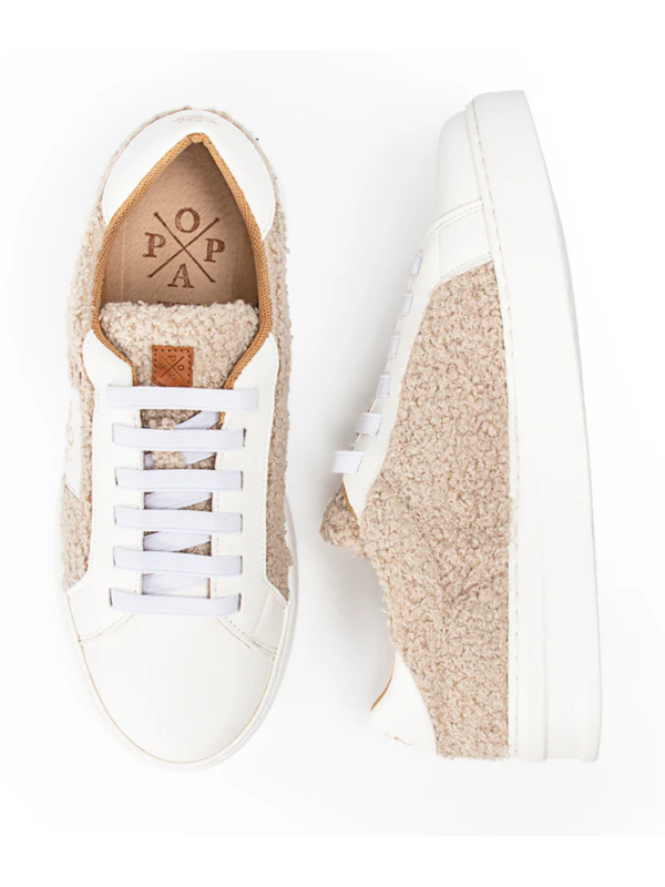 Sneaker Popa Macera Borreguillo Blanco Beige