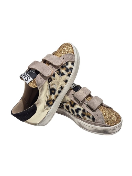 Deportivo Velcro Silver Moose 1112 Leopardo Oro