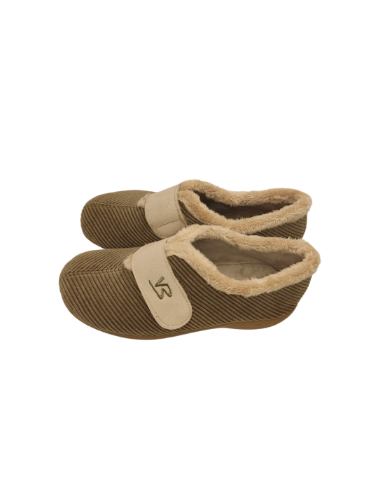 Zapatilla De Casa Velcro Vulca Bicha 4784 Tabaco