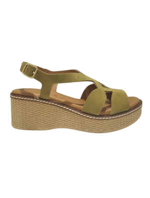 Sandalia Cuña Kaola 2663 Serraje Verde