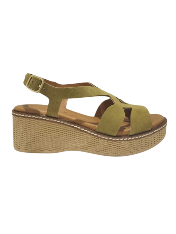 Sandalia Cuña Kaola 2663 Serraje Verde