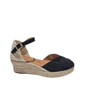 Alpargata Cuña Picón 77280-P3 Serraje Negro