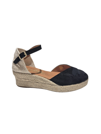 Alpargata Cuña Picón 77280-P3 Serraje Negro