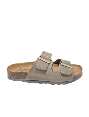 Sandalia Bio Hebillas  Autenti 0747 Serraje Piedra