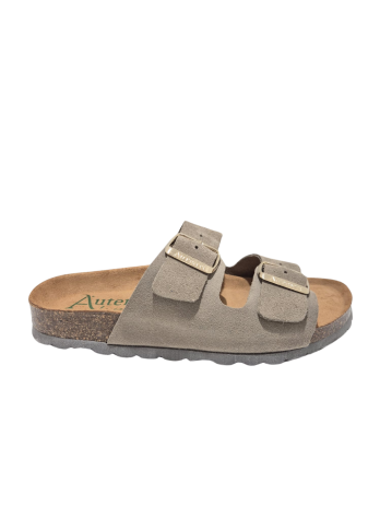 Sandalia Bio Hebillas  Autenti 0747 Serraje Piedra