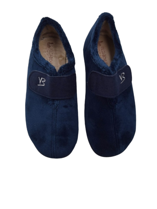 Zapatilla De Casa Velcro Vulca Bicha 4680 Marino