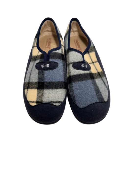 Zapatilla De Casa Vulca Bicha 4671 Cuadros Marino