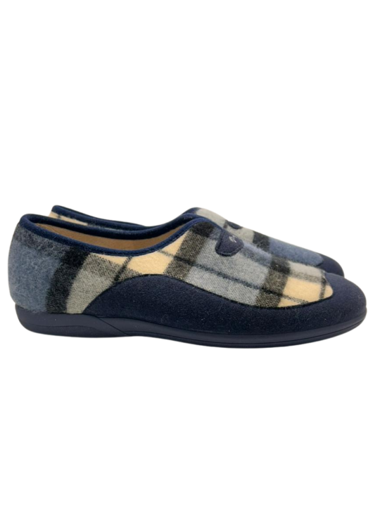 Zapatilla De Casa Vulca Bicha 4671 Cuadros Marino