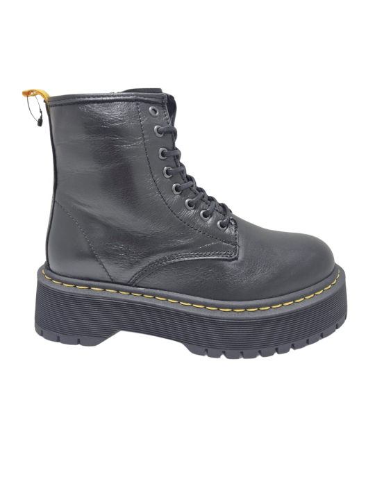Bota Militar Plataforma Drakart Akita Negro