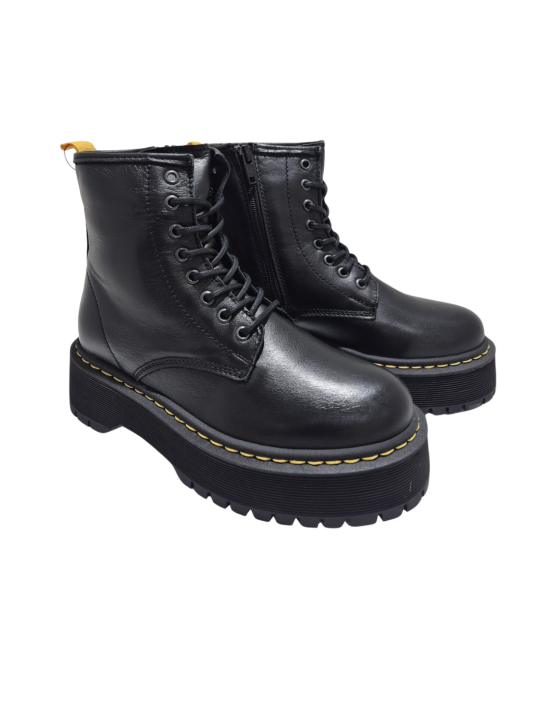 Bota Militar Plataforma Drakart Akita Negro