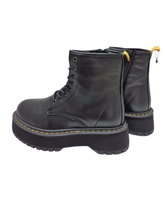 Bota Militar Plataforma Drakart Akita Negro
