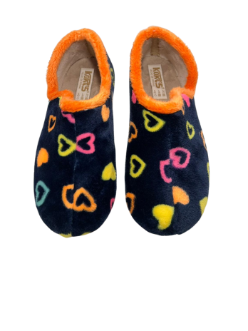 Zapatilla Casa Koki's 4-1446 Corazones Marino