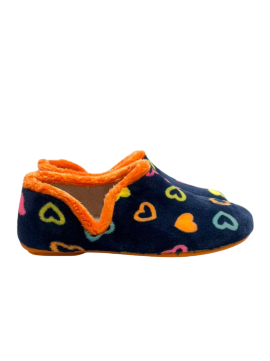 Zapatilla Casa Koki's 4-1446 Corazones Marino
