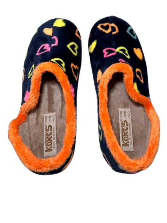 Zapatilla Casa Koki's 4-1446 Corazones Marino