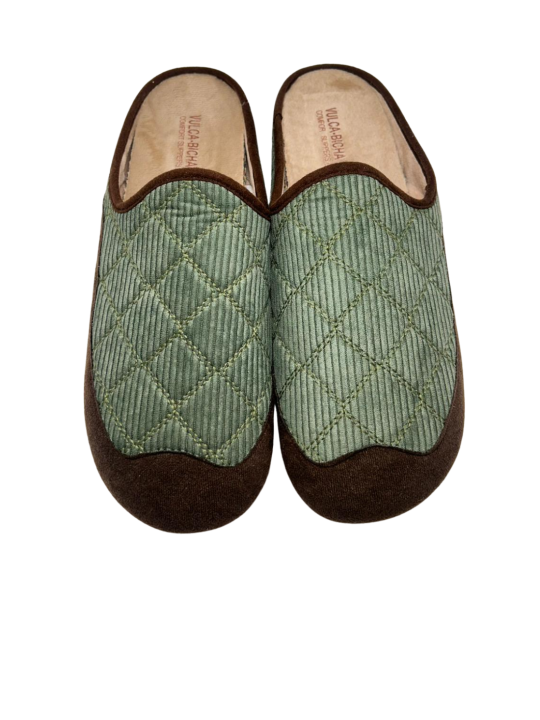 Zapatilla De Casa Vulca Bicha 867 Pana Verde