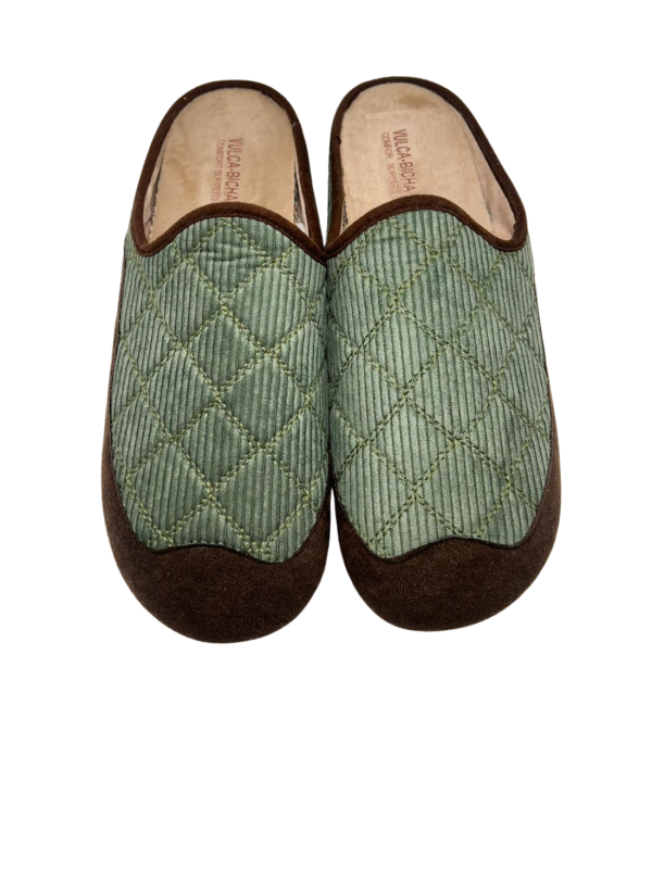 Zapatilla De Casa Vulca Bicha 867 Pana Verde