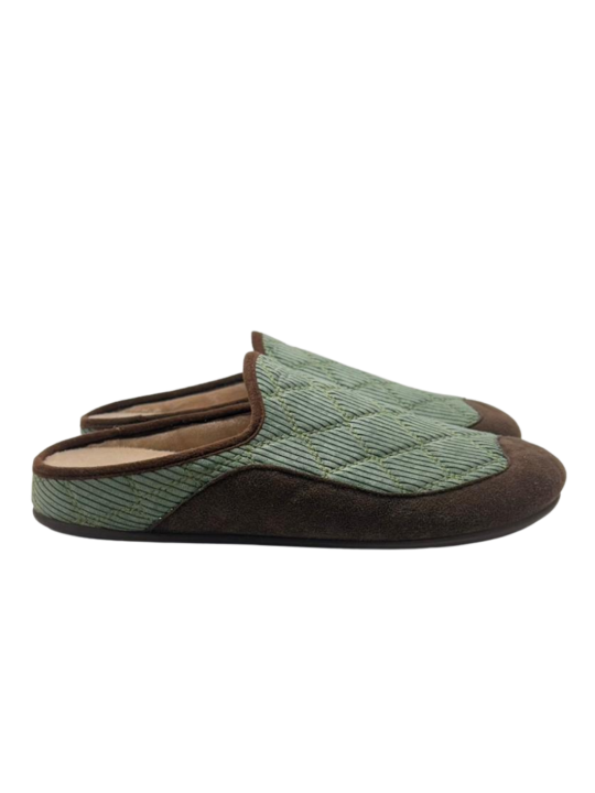 Zapatilla De Casa Vulca Bicha 867 Pana Verde