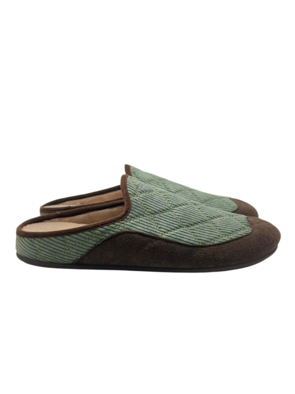 Zapatilla De Casa Vulca Bicha 867 Pana Verde
