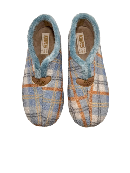 Zapatilla Casa Koki's  5-1511 Cuadros Celeste