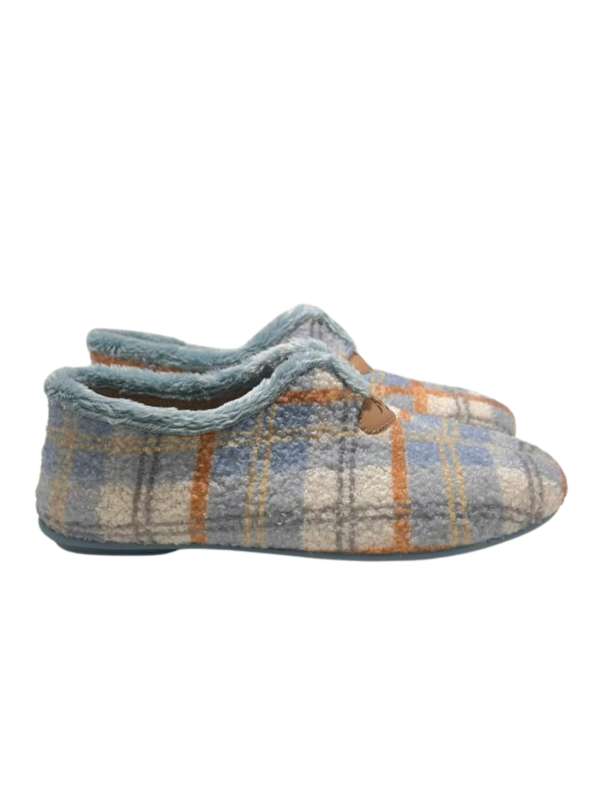 Zapatilla Casa Koki's  5-1511 Cuadros Celeste