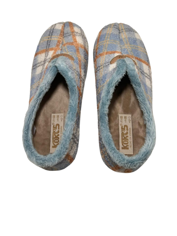 Zapatilla Casa Koki's  5-1511 Cuadros Celeste