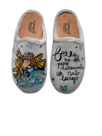 Zapatilla Casa Vivant 252002 Bella Durmiente Gris