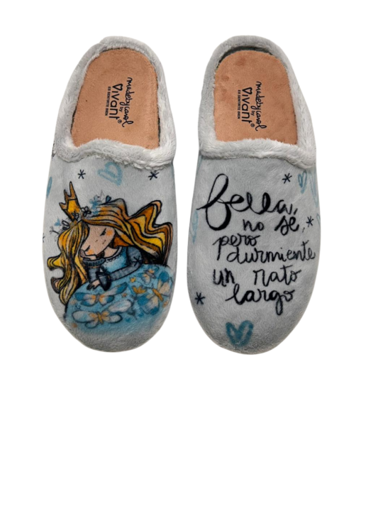 Zapatilla Casa Vivant 252002 Bella Durmiente Gris