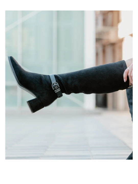 Bota Alta Popa Flare Negro