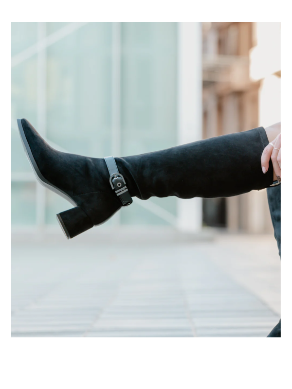 Bota Alta Popa Flare Negro