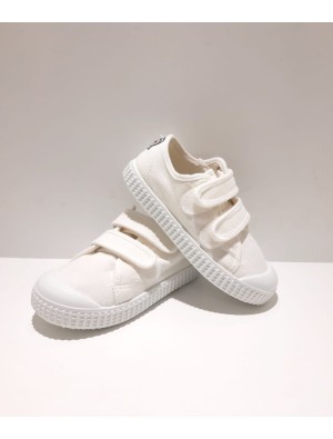 Zapatilla Lona Velcros Zapy N30301 Blanca