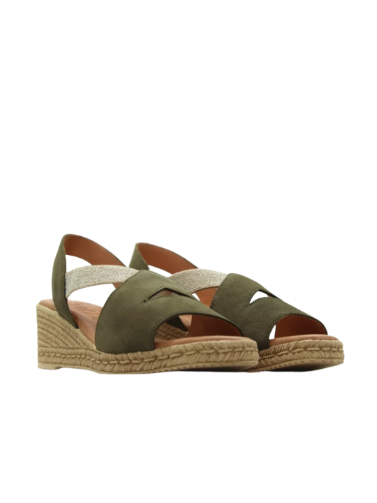Sandalia Cuña Kaola 1120 Kaki